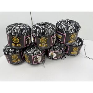 Lion Brand Trellis Shimmering Lacy Knitting Ribbons Yarn Night Life Lot of 9